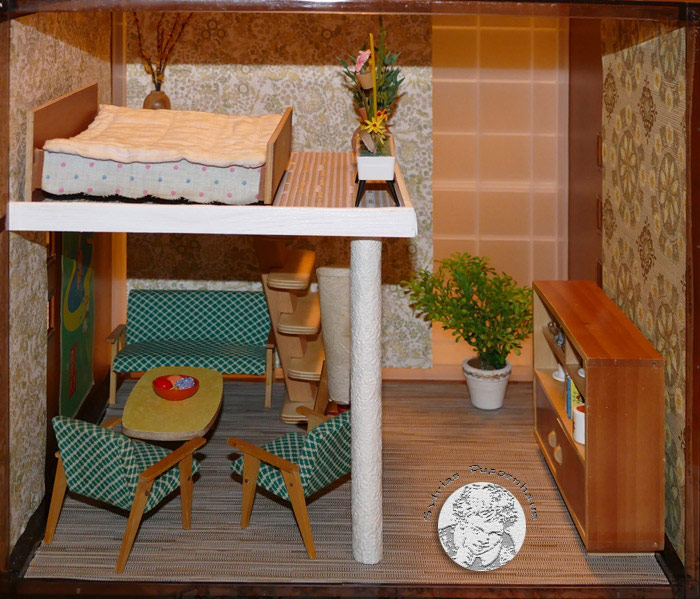Wohnzimmer Puppenhaus der 1950er bis1980er Jahre