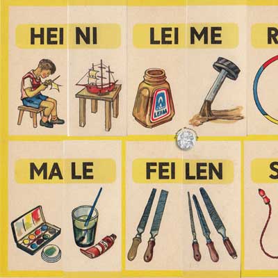 So lesen wir gern, Rudolf Forkel Verlag, Tafel 3 mit Auflegekarten